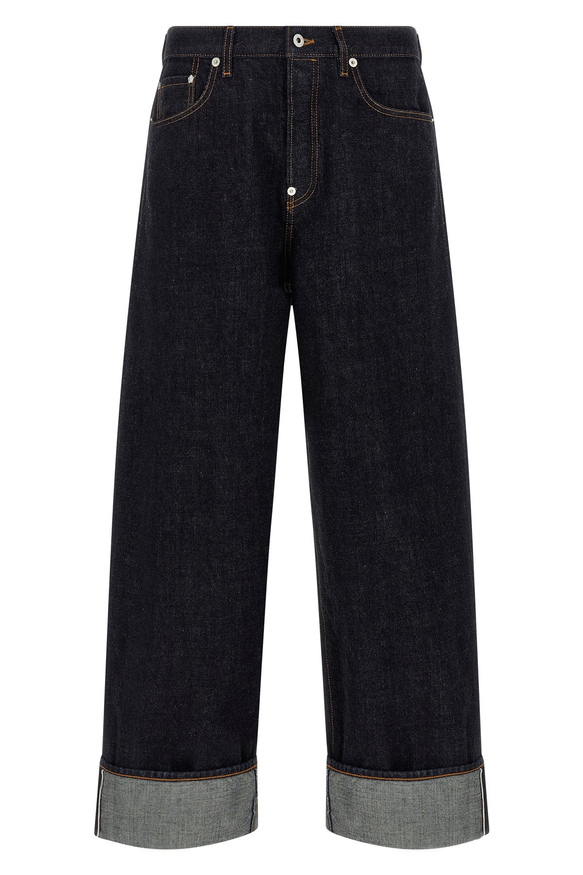 turn up jeans in cotton denim