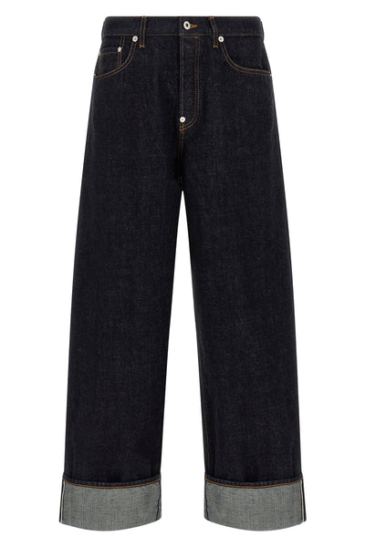 turn up jeans in cotton denim