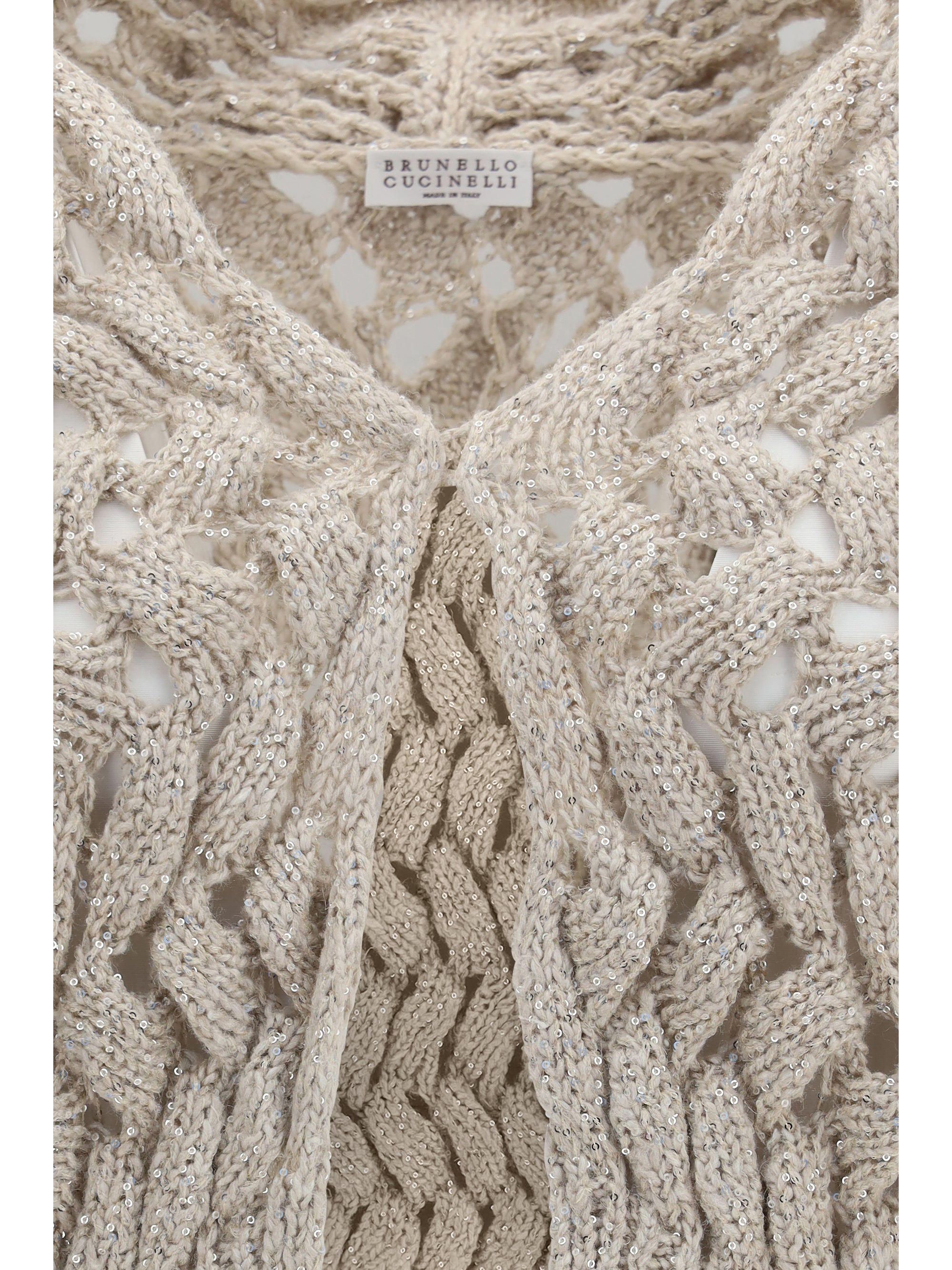 openwork sequin cardigan