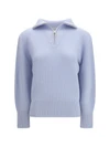 wool and cashmere half zip sweater