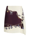 printed silk twill mini skirt