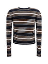 striped silk and wool cardigan