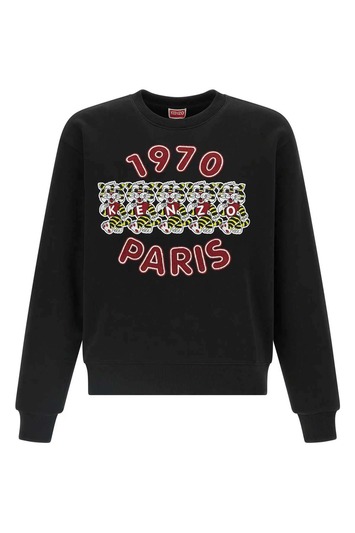 KENZO L wild tiger embroidered cotton sweatshirt