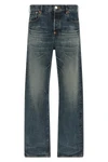 the kenzo japanese denim jeans have a straight leg silhouette enhanced by a vint