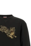 the kenzo sweatshirt in unbrushed cotton sweatshirt features a classic silhouett
