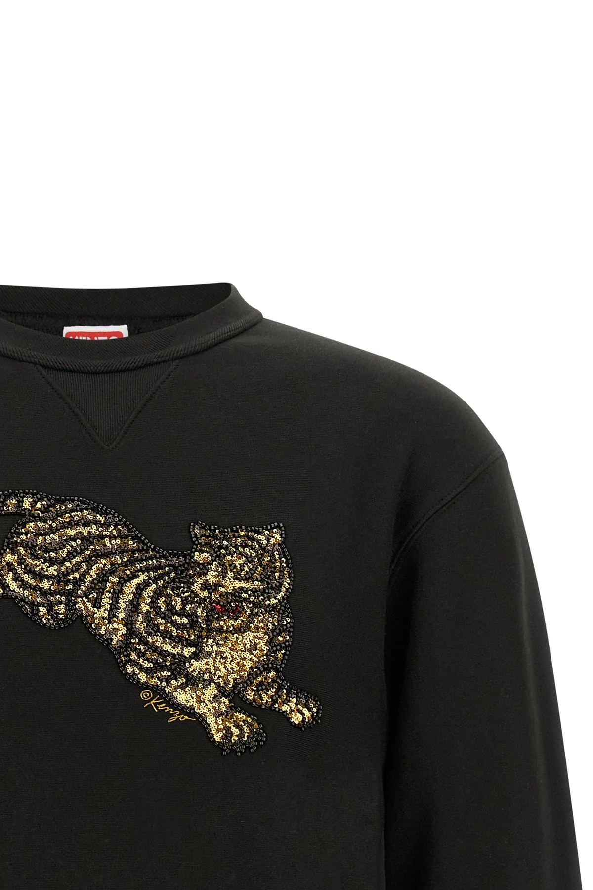 the kenzo sweatshirt in unbrushed cotton sweatshirt features a classic silhouett