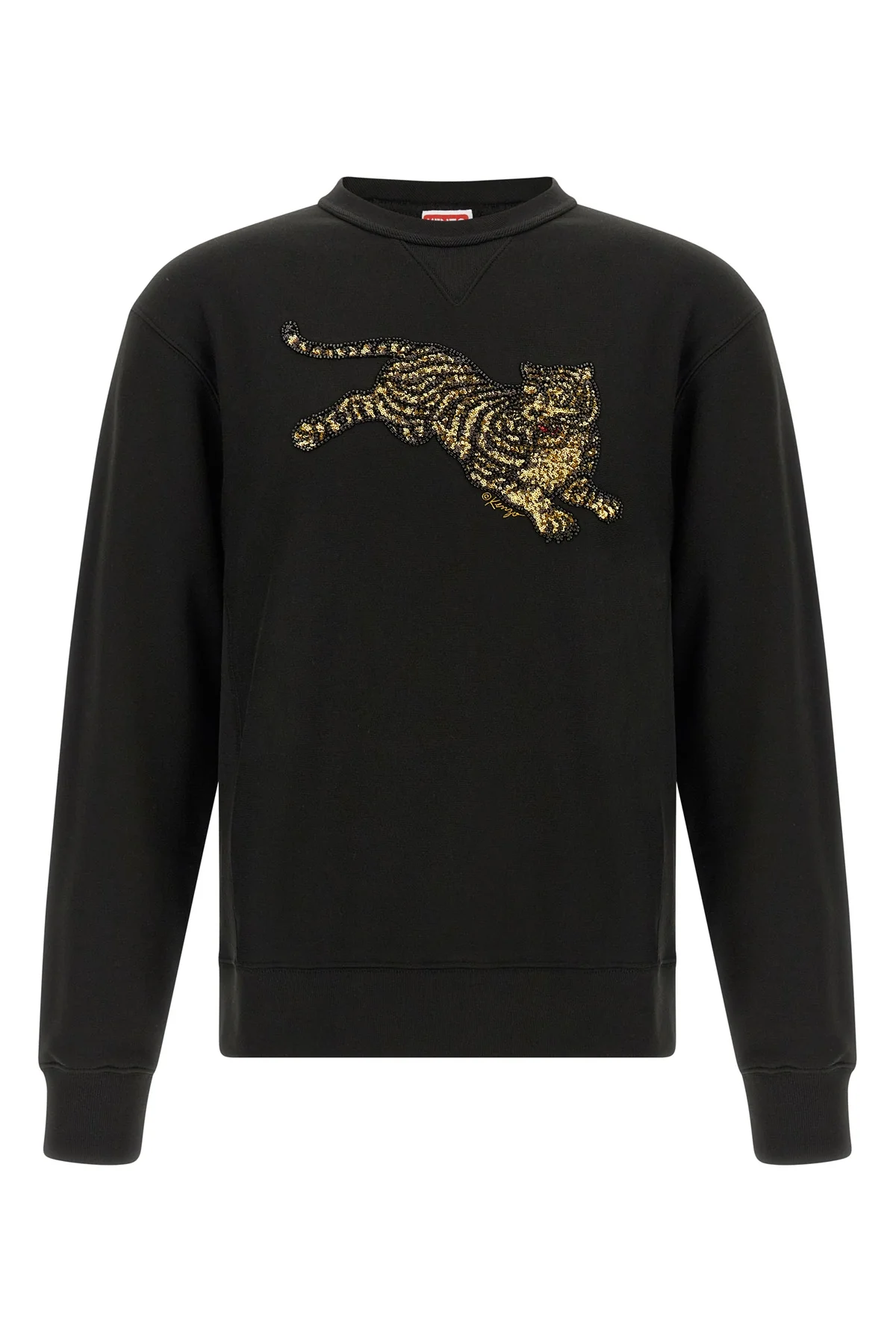 the kenzo sweatshirt in unbrushed cotton sweatshirt features a classic silhouett