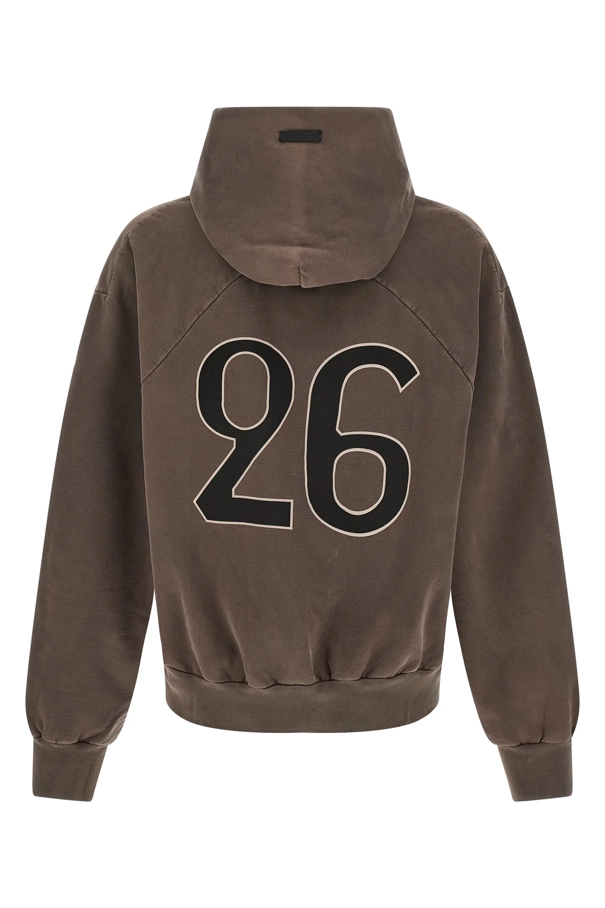26 classic half raglan hoodie in heavy used-effect cotton sweatshirt finished