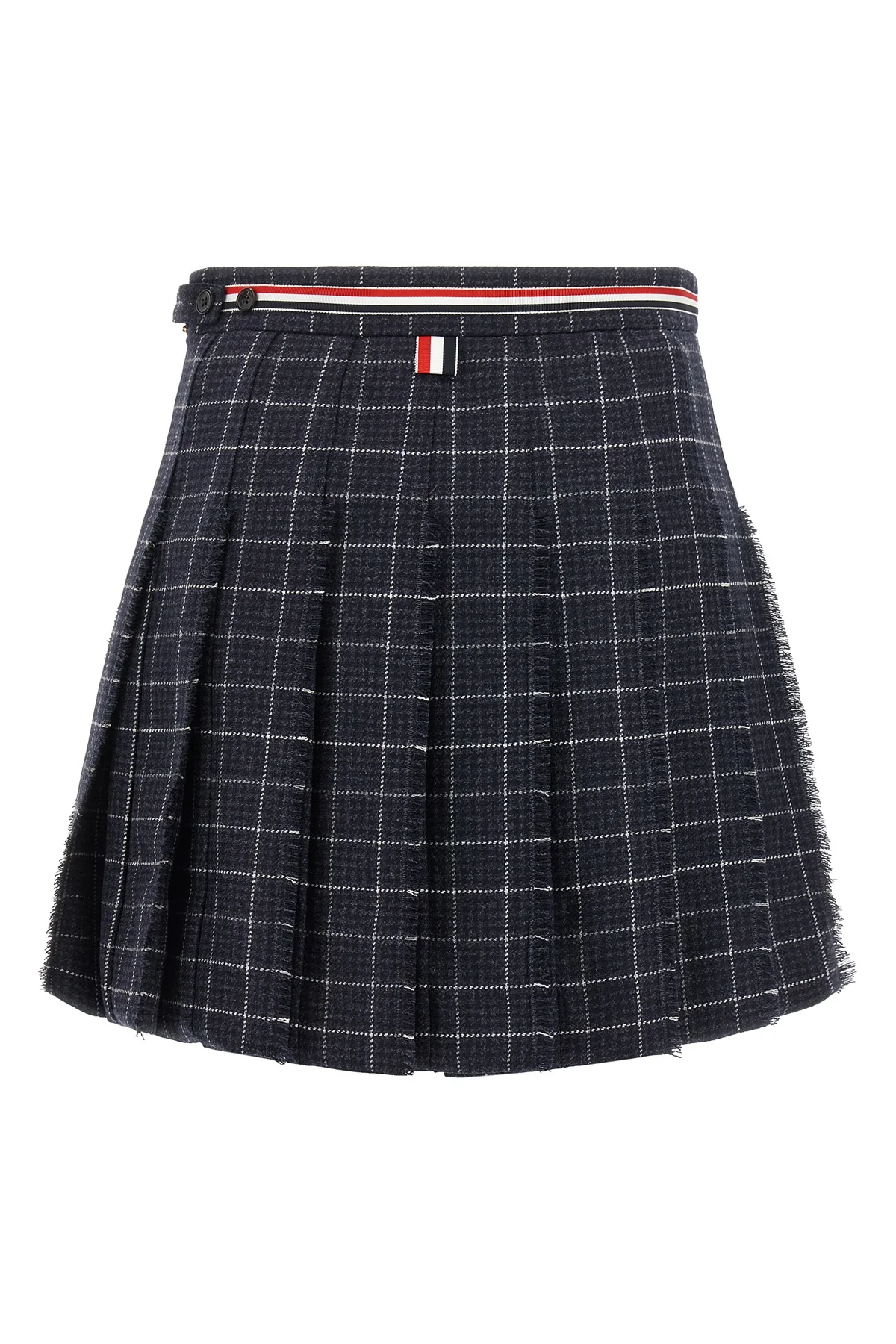 the thom browne pleated mini skirt in teviot tweed