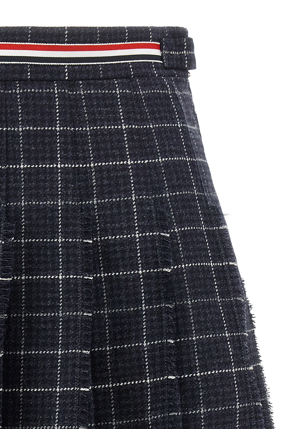 the thom browne pleated mini skirt in teviot tweed