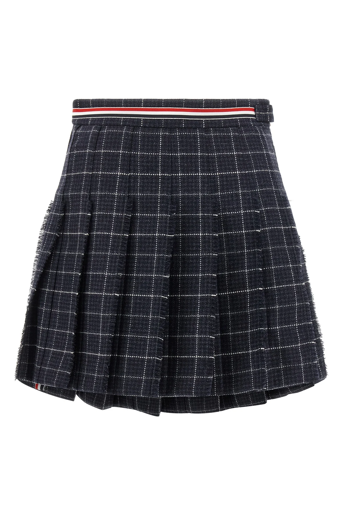 the thom browne pleated mini skirt in teviot tweed
