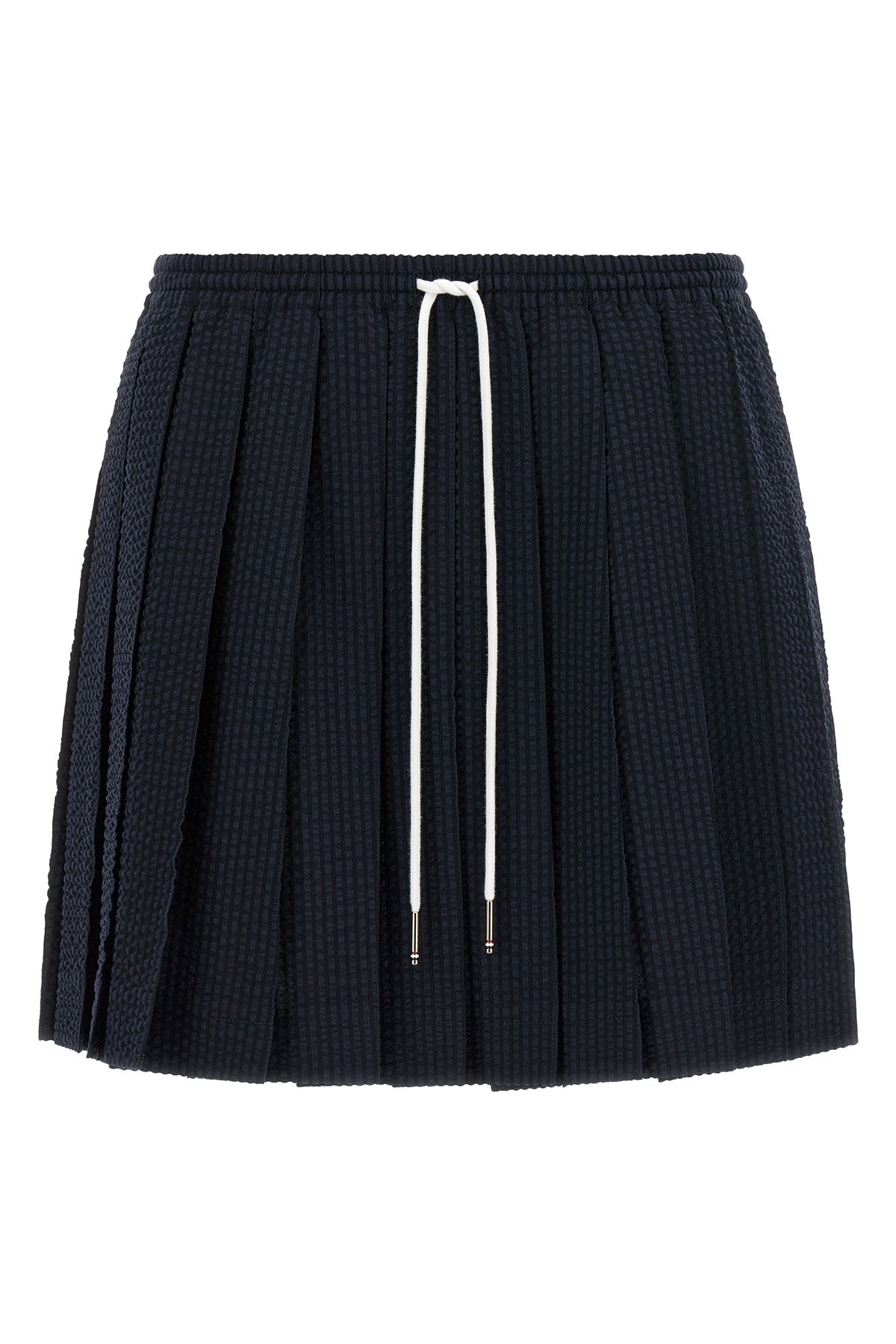 THOM BROWNE 36 seersucker striped wool mini skirt
