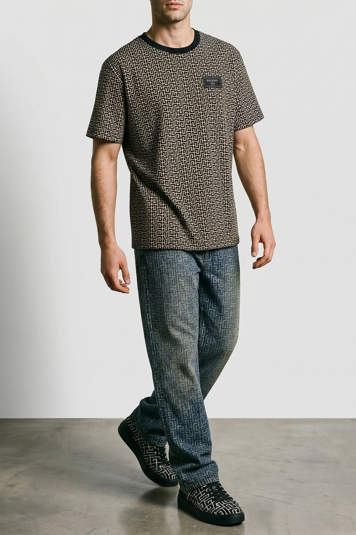 monogram couture cotton jersey crew neck t-shirt