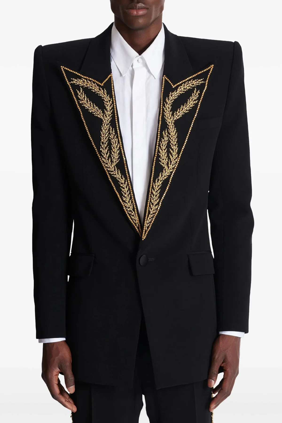 single-breasted hourglass blazer in viscose crêpe