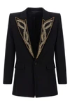 single-breasted hourglass blazer in viscose crêpe