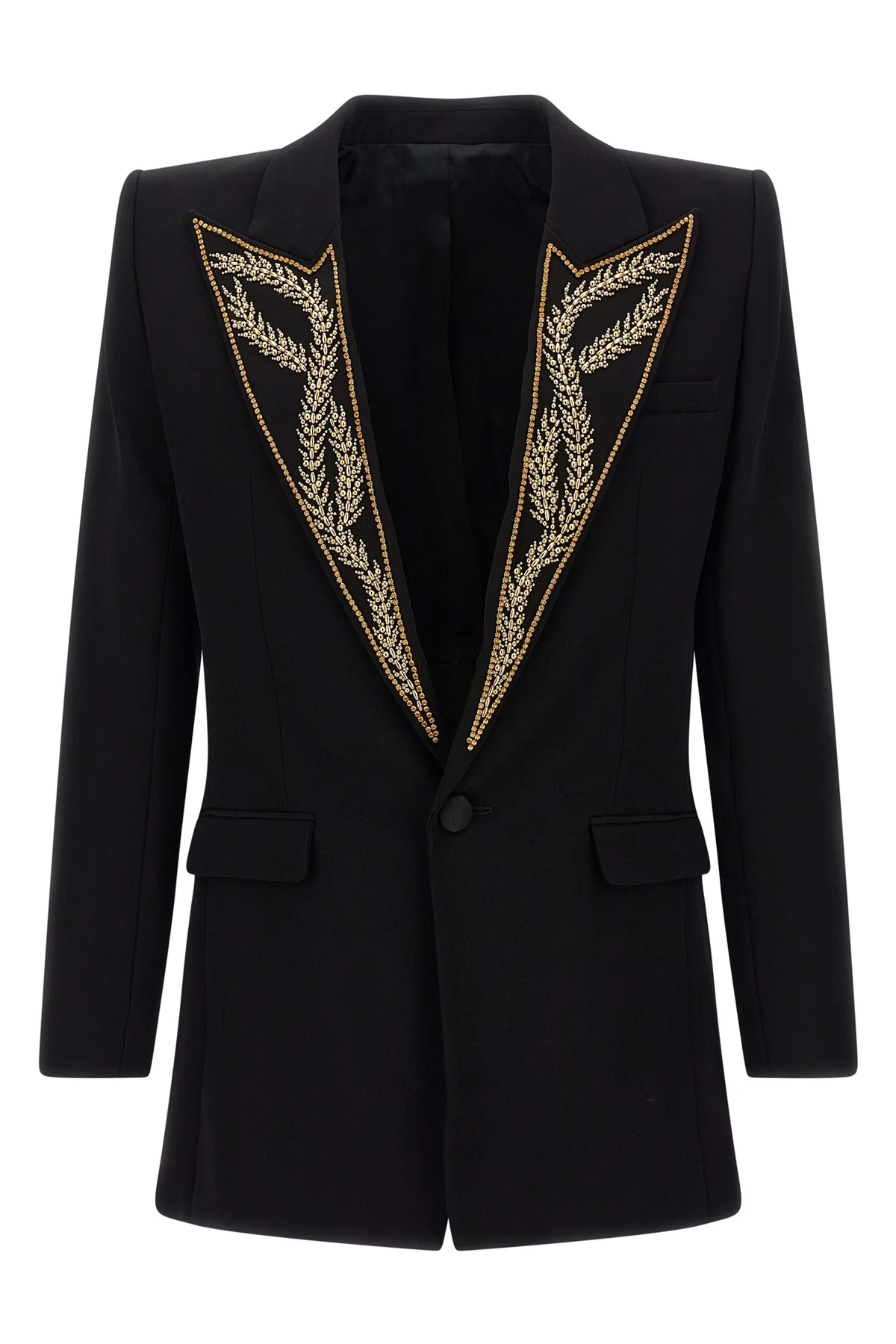 single-breasted hourglass blazer in viscose crêpe