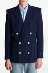double-breasted grain de poudre blazer