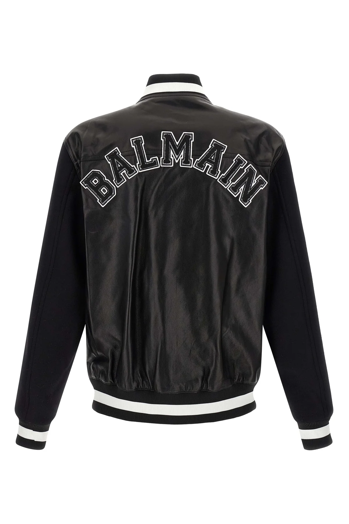 varsity leather bomber jacket