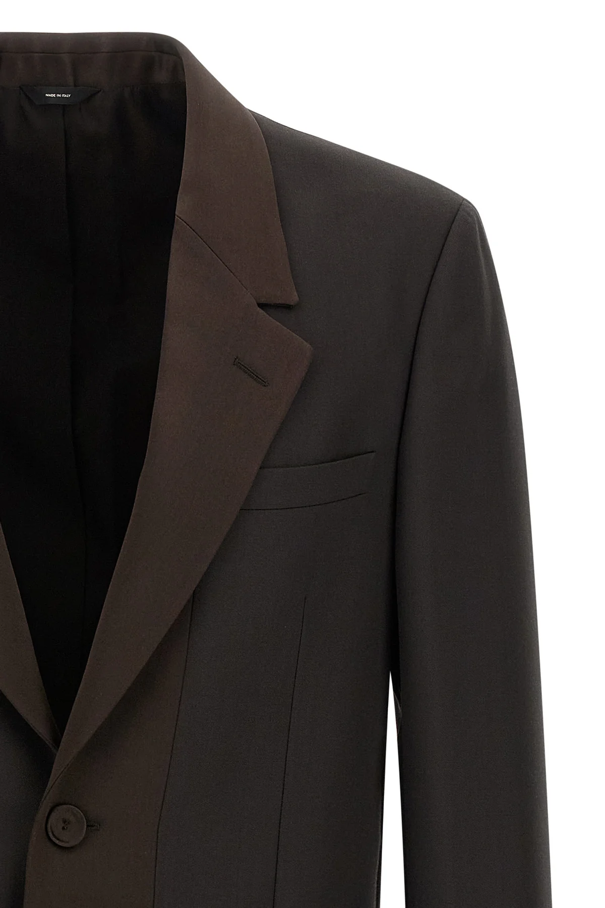 single-breasted wool crêpe blazer