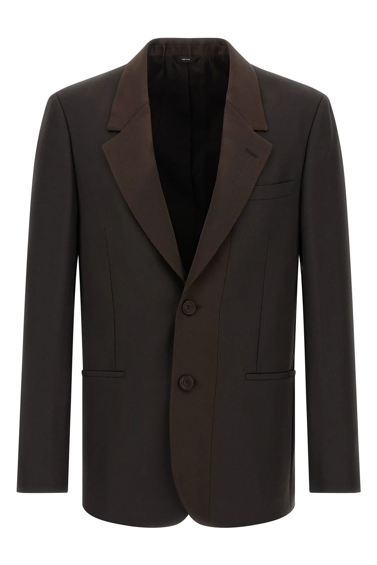 single-breasted wool crêpe blazer