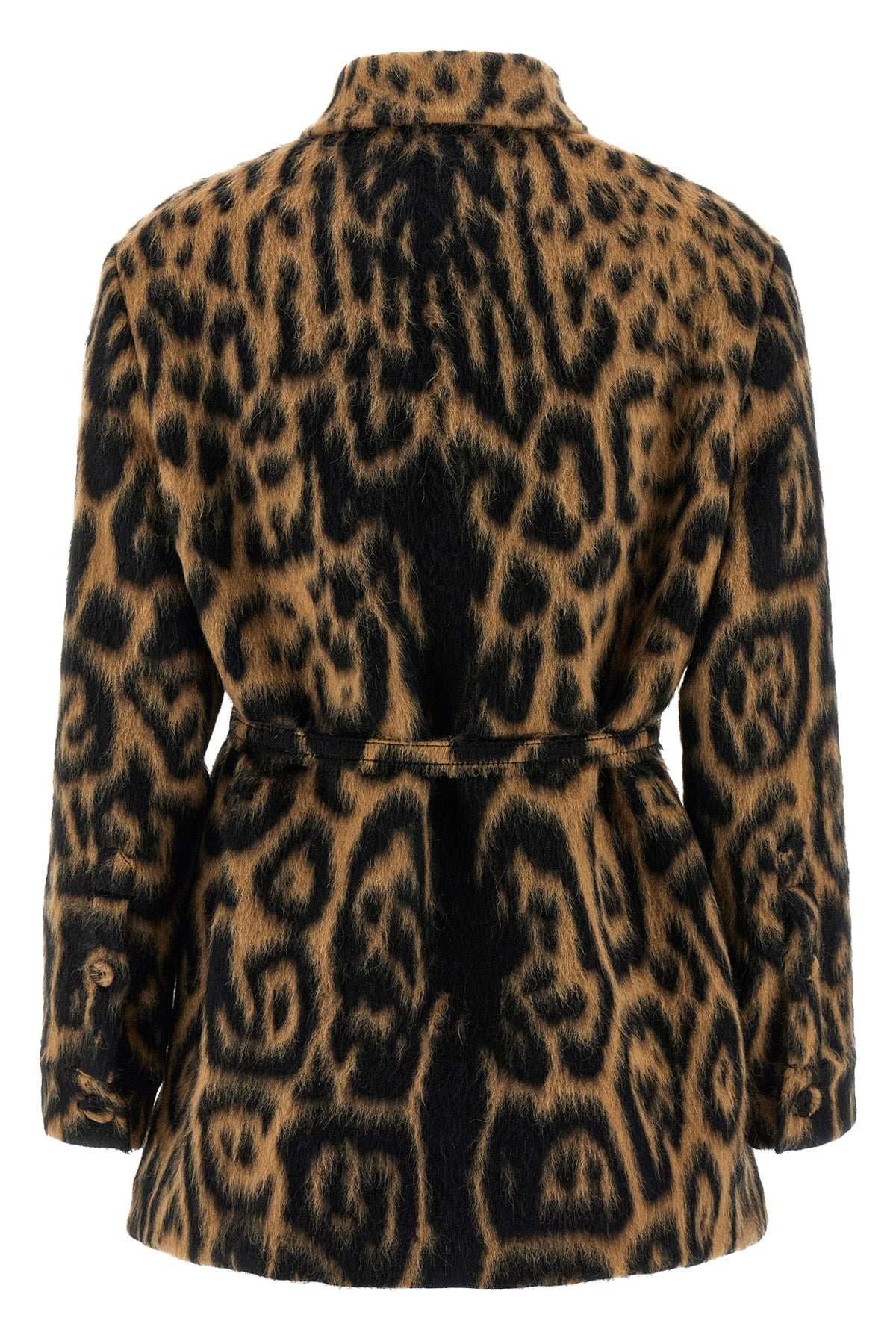 FENDI 40 animal print swept wool jacket