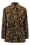 animal print swept wool jacket