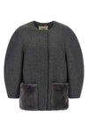 double mélange wool fabric blouson