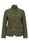 the fendi equestrian jacket in pure olive green cotton drill stands out for its