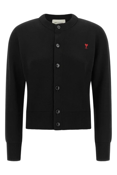 the ami paris crewneck cardigan sets a new standard for everyday knitwear throug