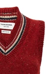 the thom browne vest defines a new perspective on knitwear through a structured