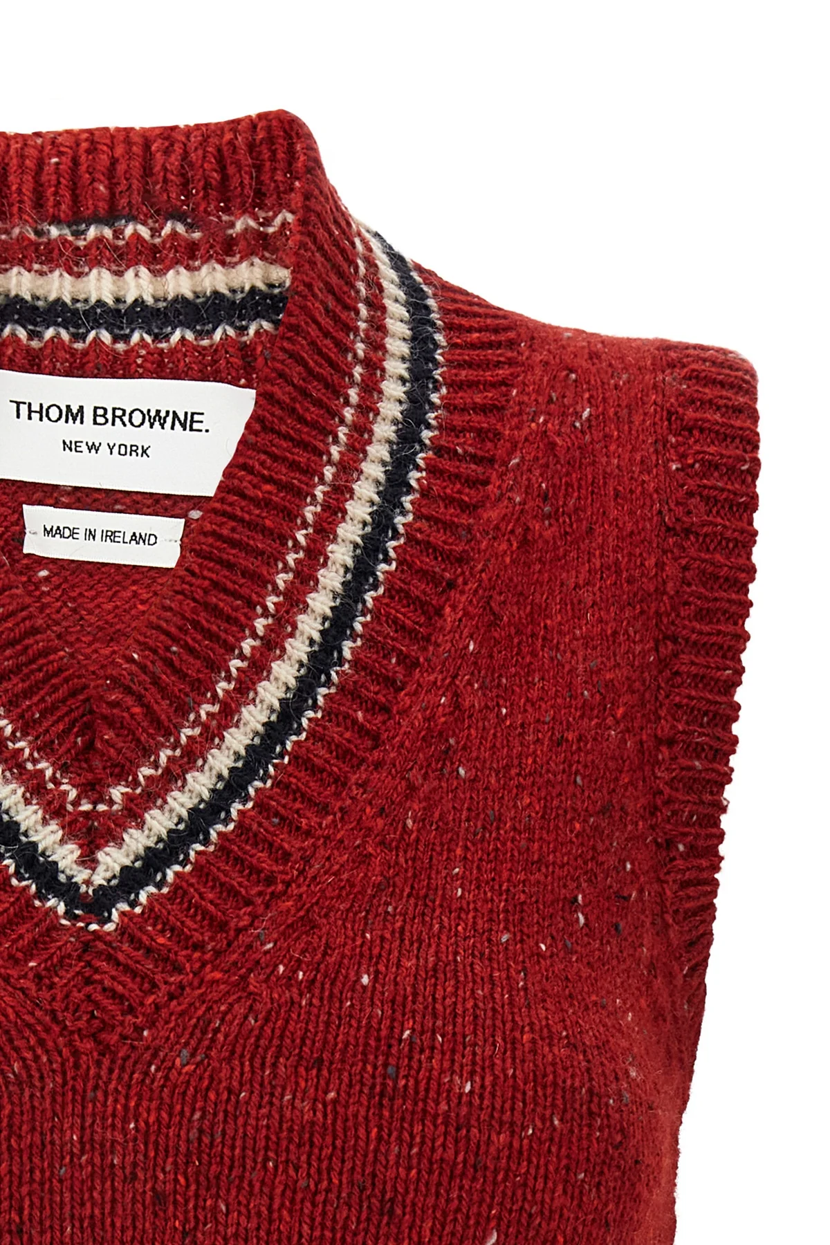 the thom browne vest defines a new perspective on knitwear through a structured