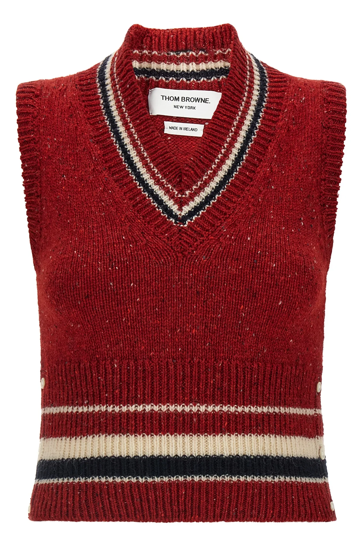 the thom browne vest defines a new perspective on knitwear through a structured