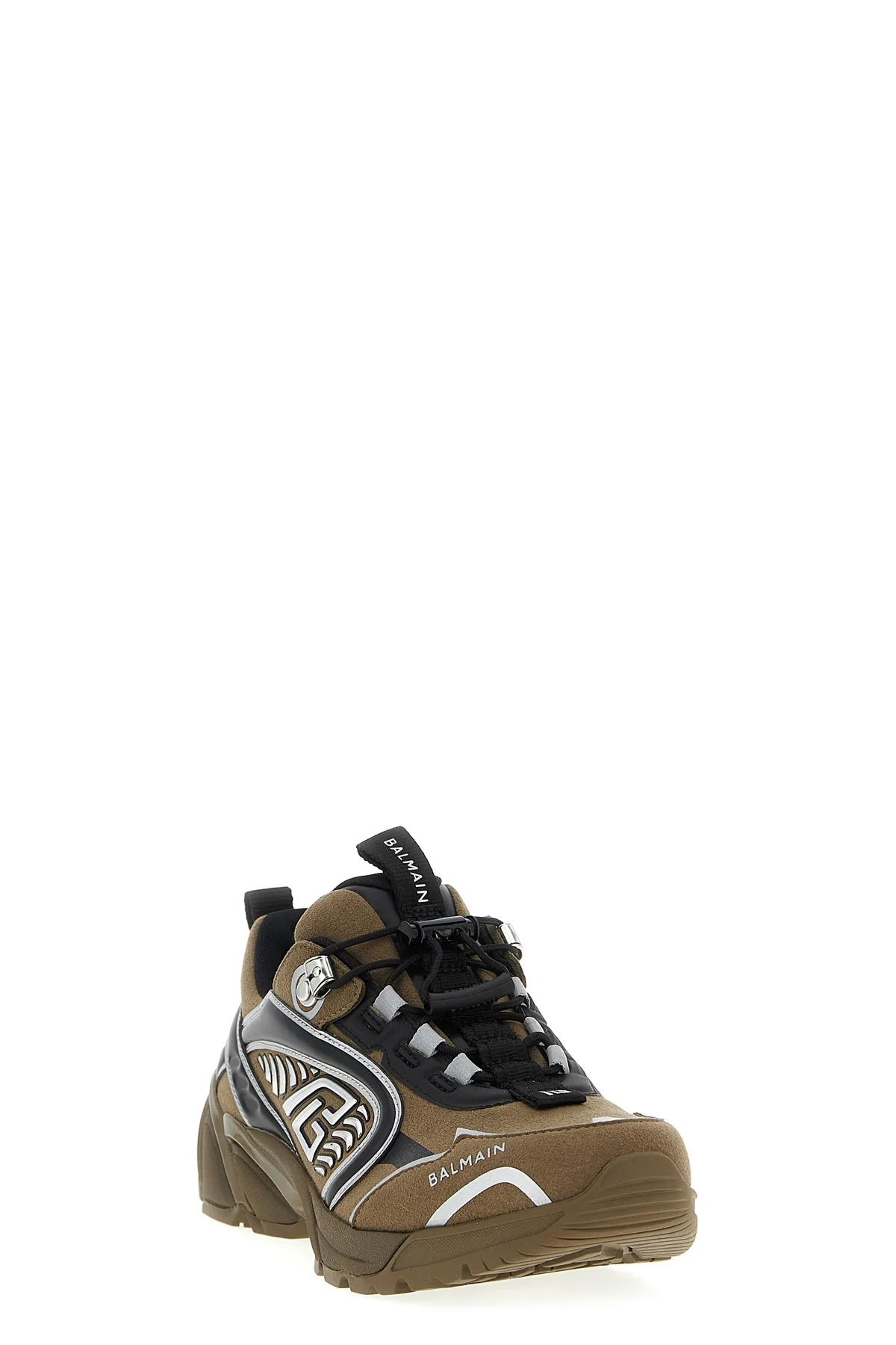 BALMAIN 40 cosmic dust sneakers in suede and technical materials