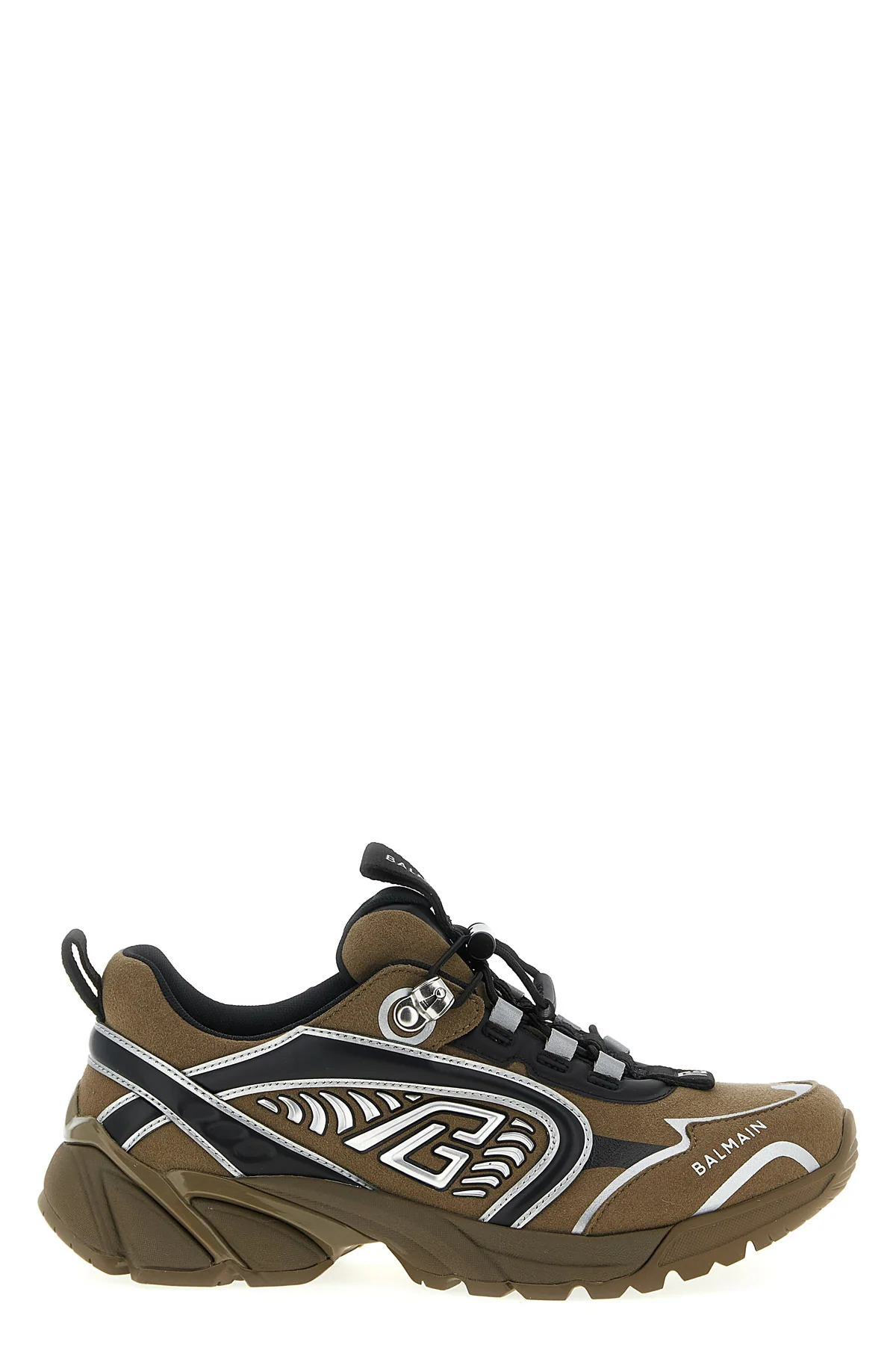 BALMAIN 40 cosmic dust sneakers in suede and technical materials