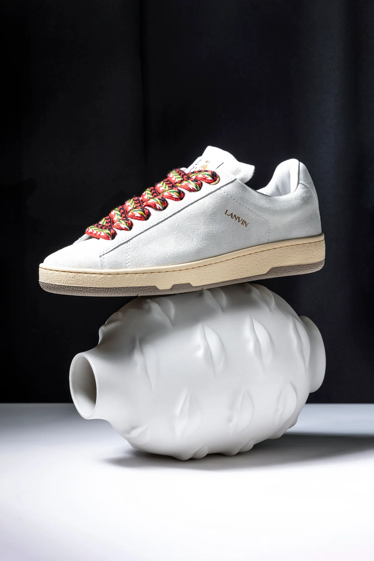 LANVIN 40 lite curb leather lace-up sneakers