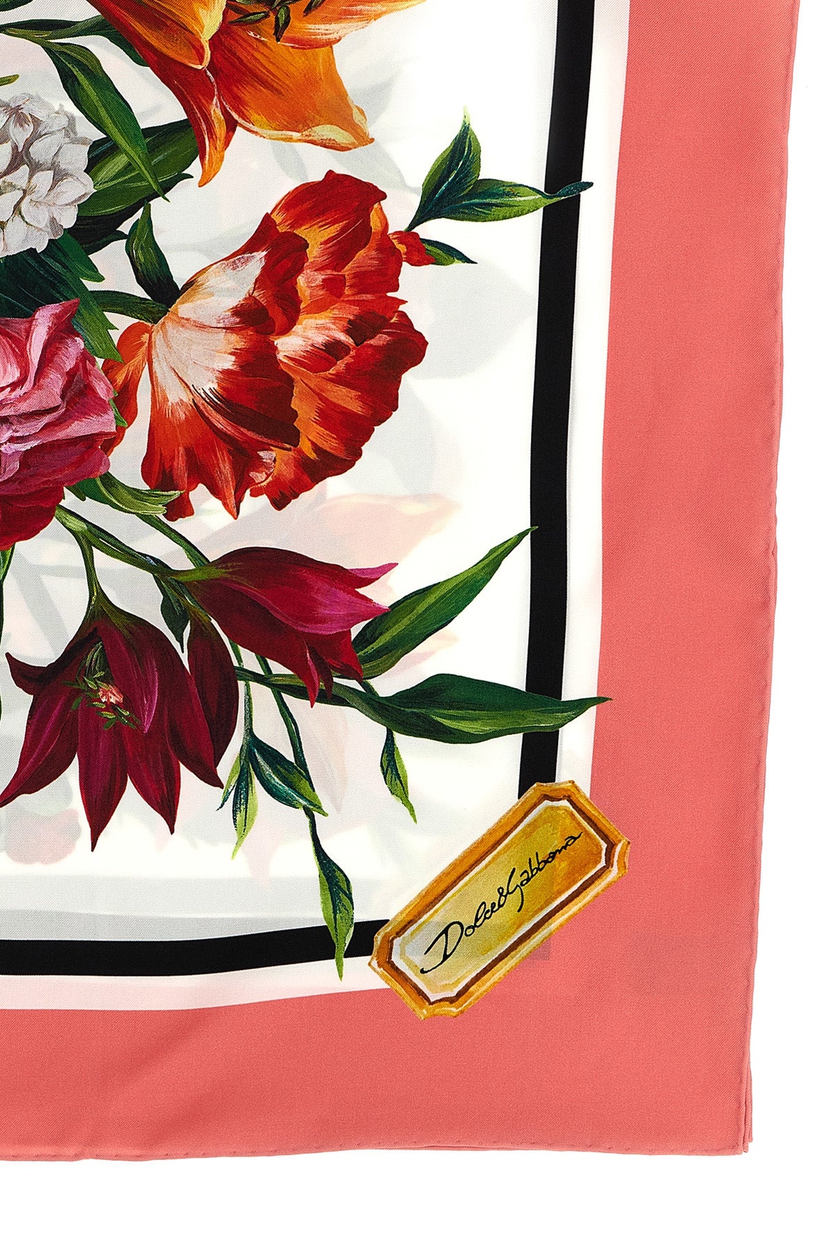 DOLCE amp; GABBANA OS floral print silk twill scarf