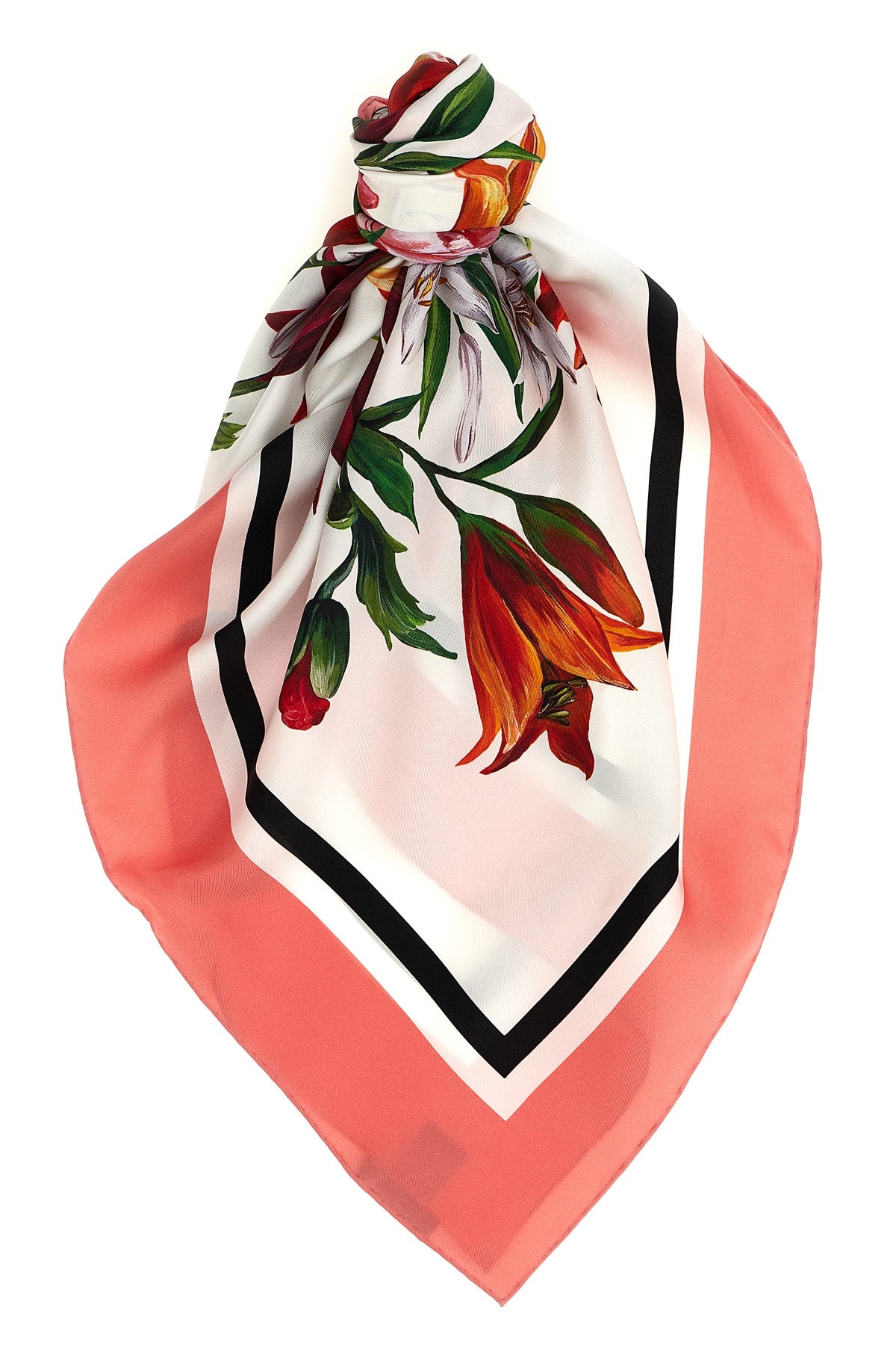 DOLCE amp; GABBANA OS floral print silk twill scarf