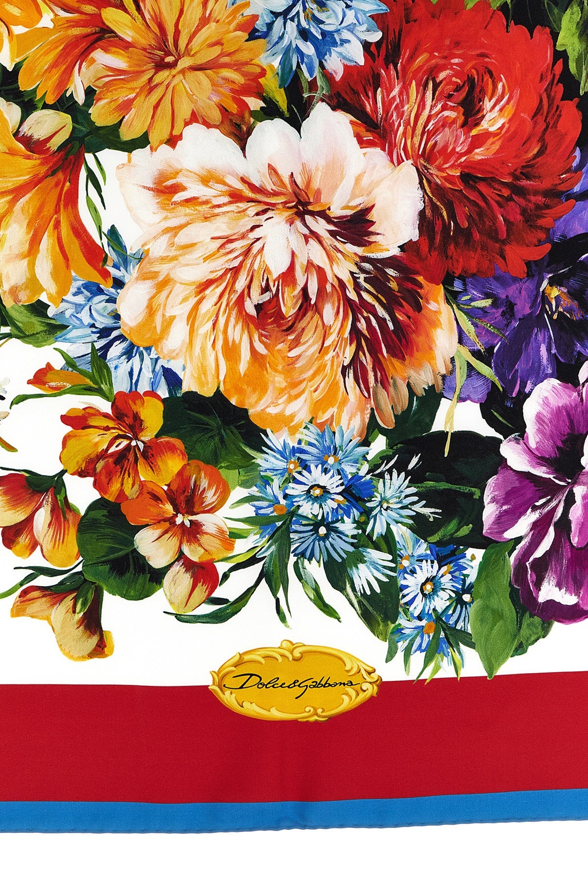 DOLCE amp; GABBANA OS floral print silk twill scarf