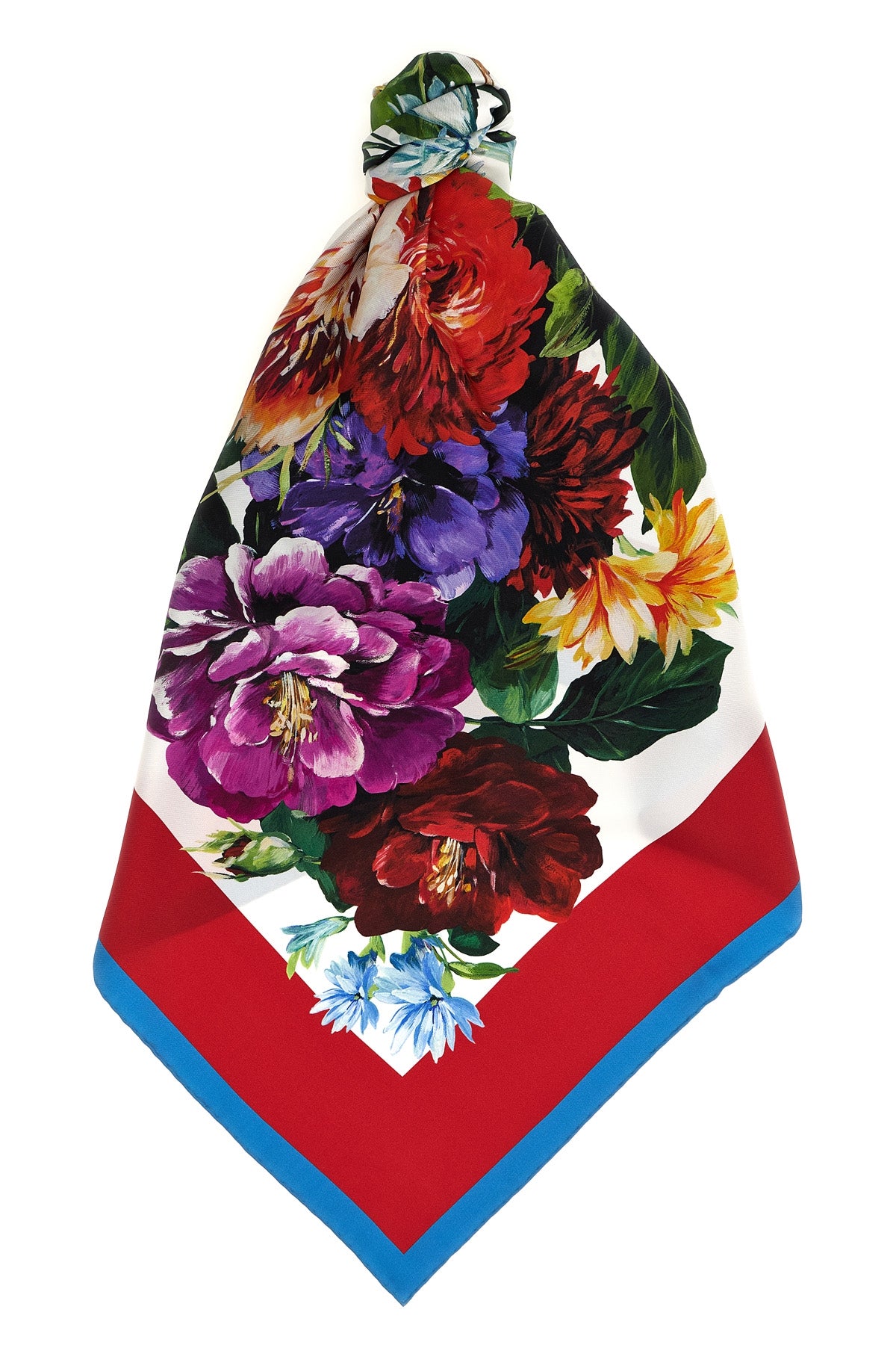 DOLCE amp; GABBANA OS floral print silk twill scarf