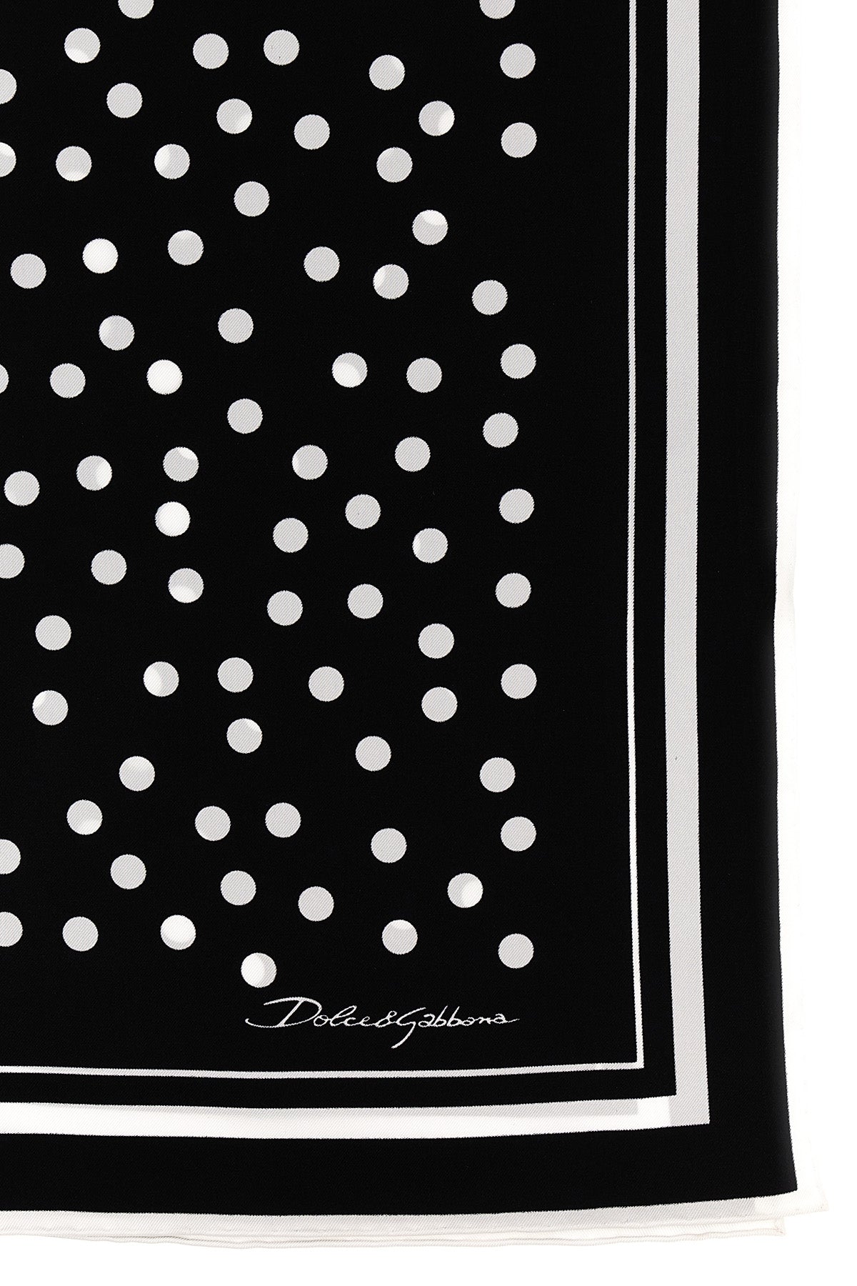 DOLCE amp; GABBANA OS polka dot print silk scarf