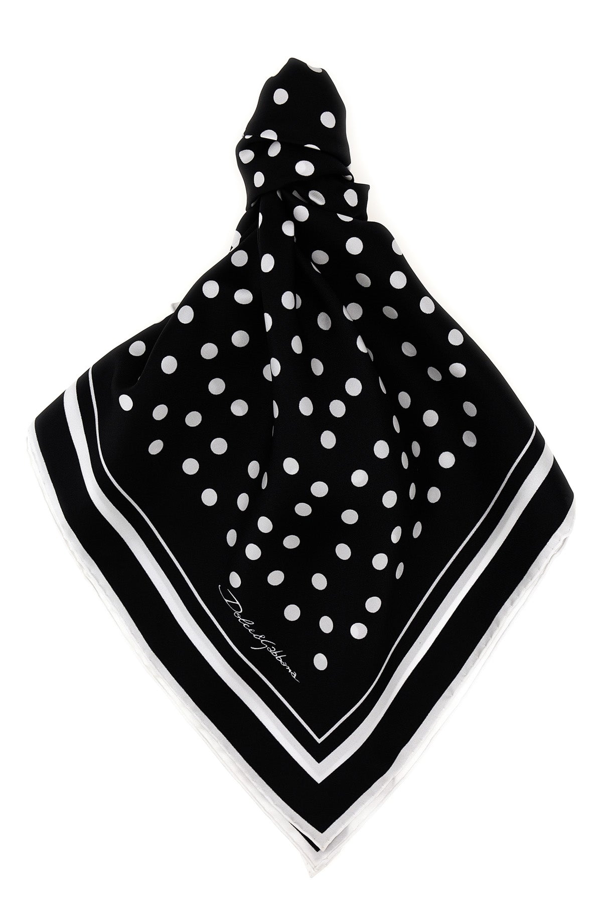 DOLCE amp; GABBANA OS polka dot print silk scarf