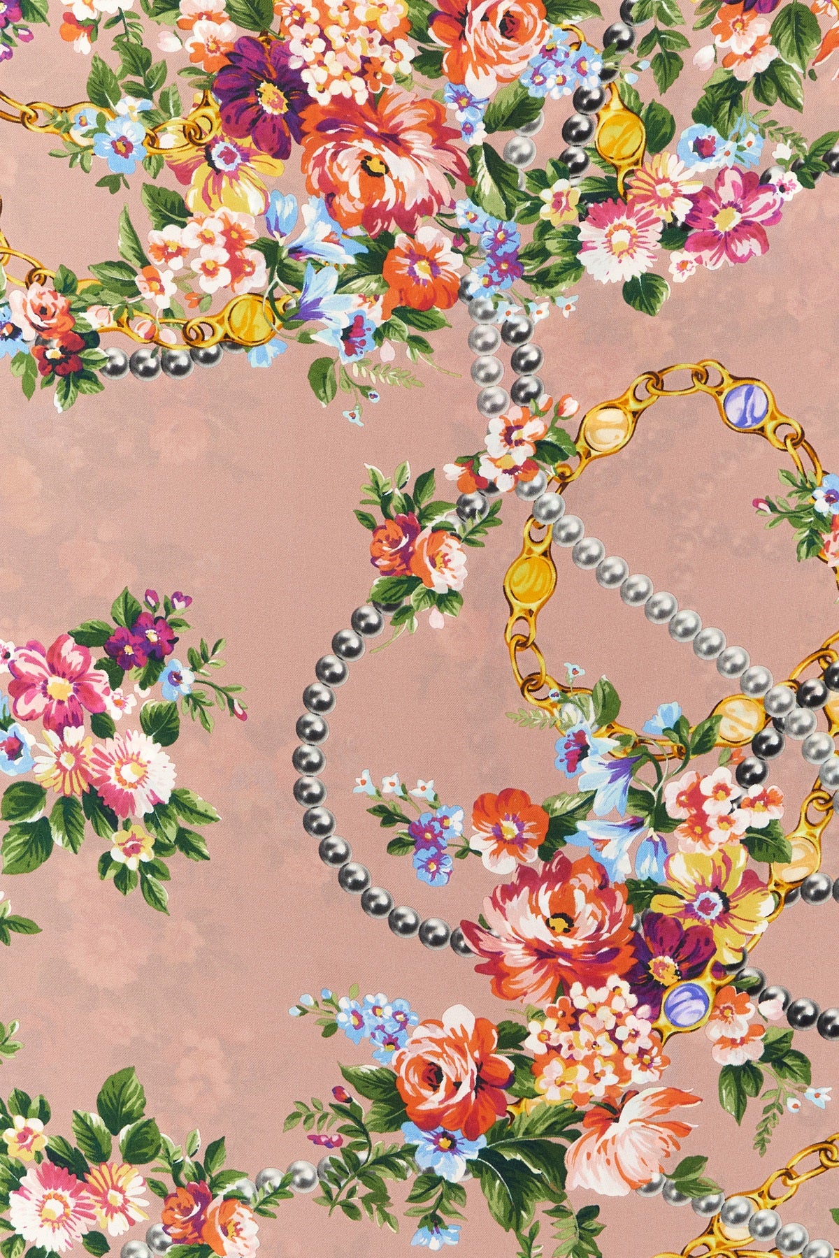 mazzolini di fiori print silk twill scarf
