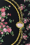 mazzolini di rose print silk twill scarf
