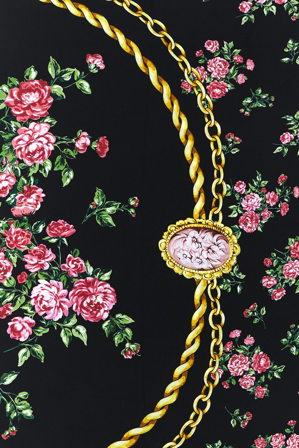 mazzolini di rose print silk twill scarf