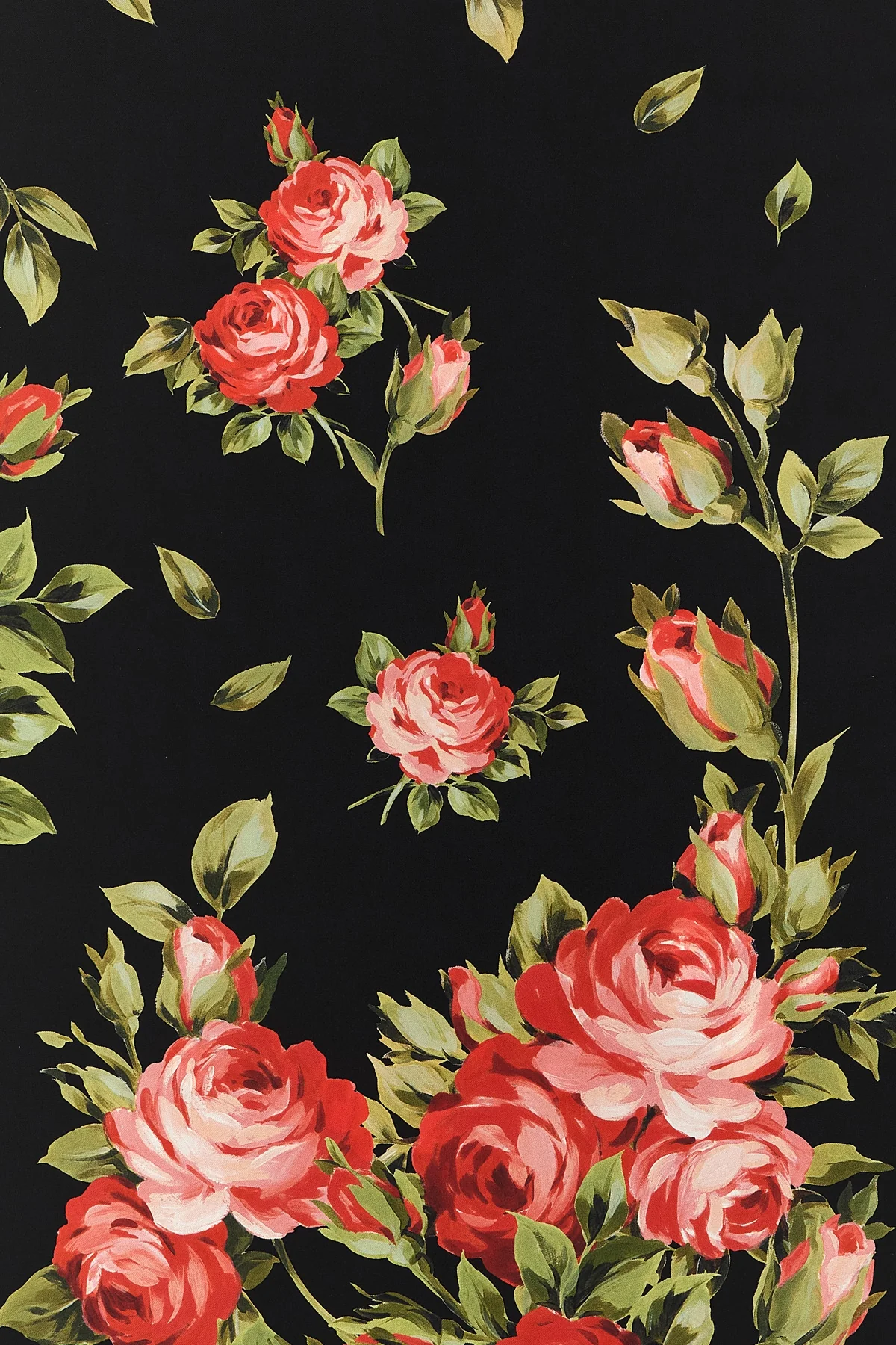 bouquet rose print silk twill scarf