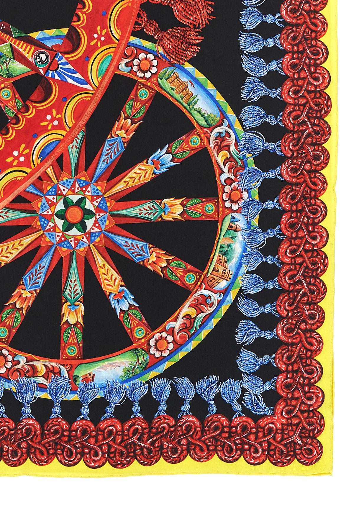 carretto print silk twill scarf