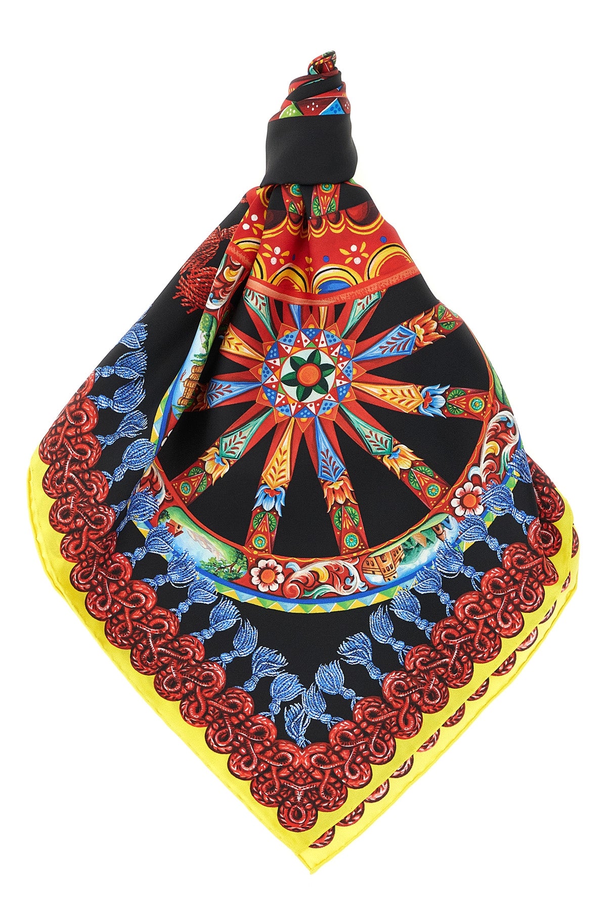 carretto print silk twill scarf