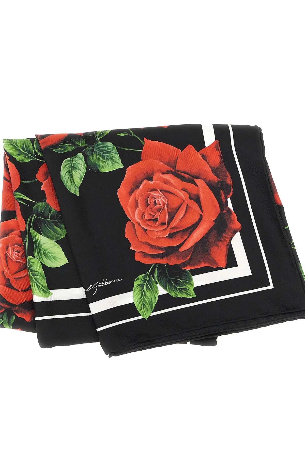 the dolce & gabbana scarf in pure twill silk defines the aesthetics of the brand