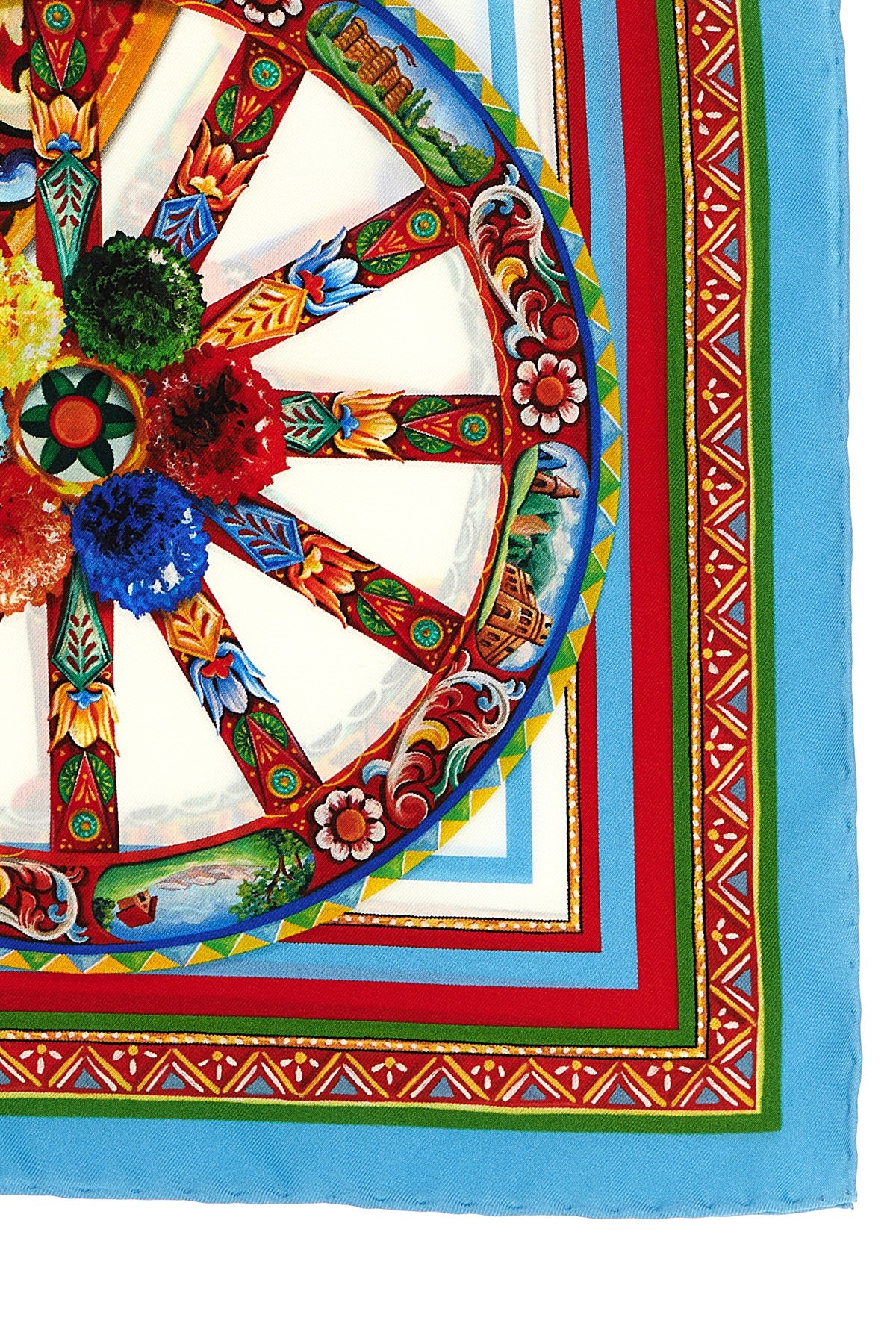carretto print silk twill scarf