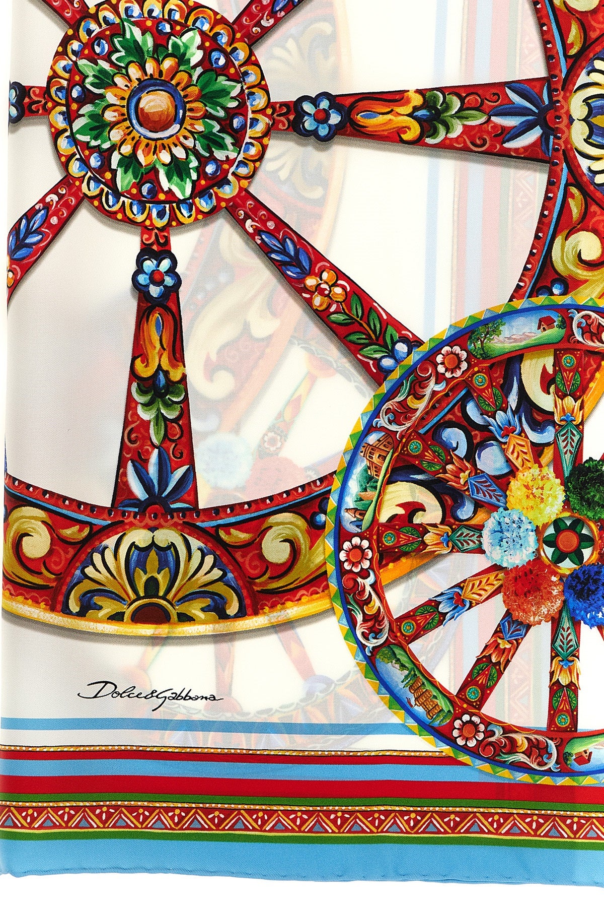 carretto print silk twill scarf